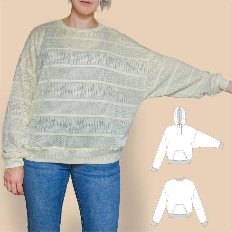 Mara – Oversized Hoodie & Sweater with Batwing Sleeves